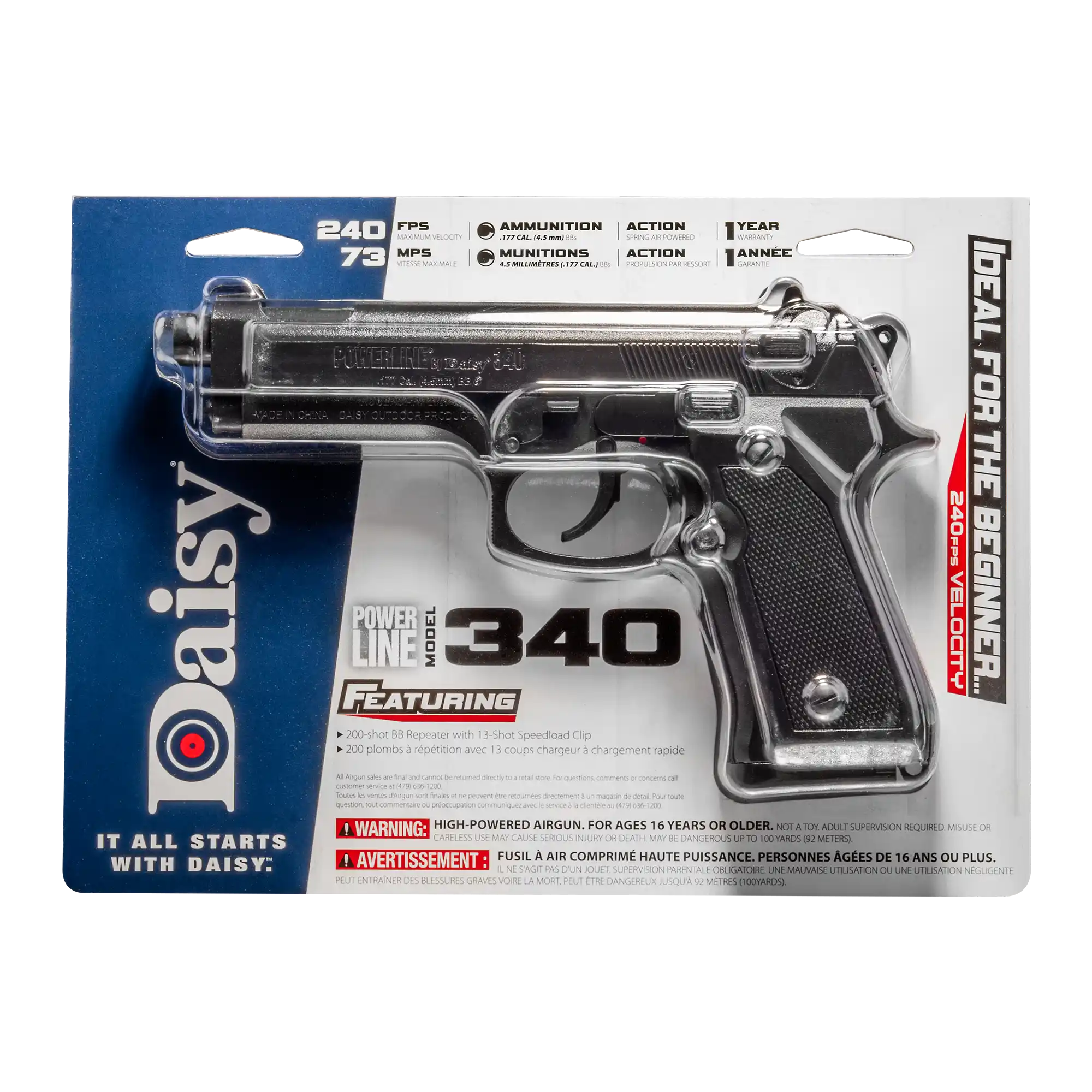 Packaging Front View of Daisy Model 340 Pistol (980340)
