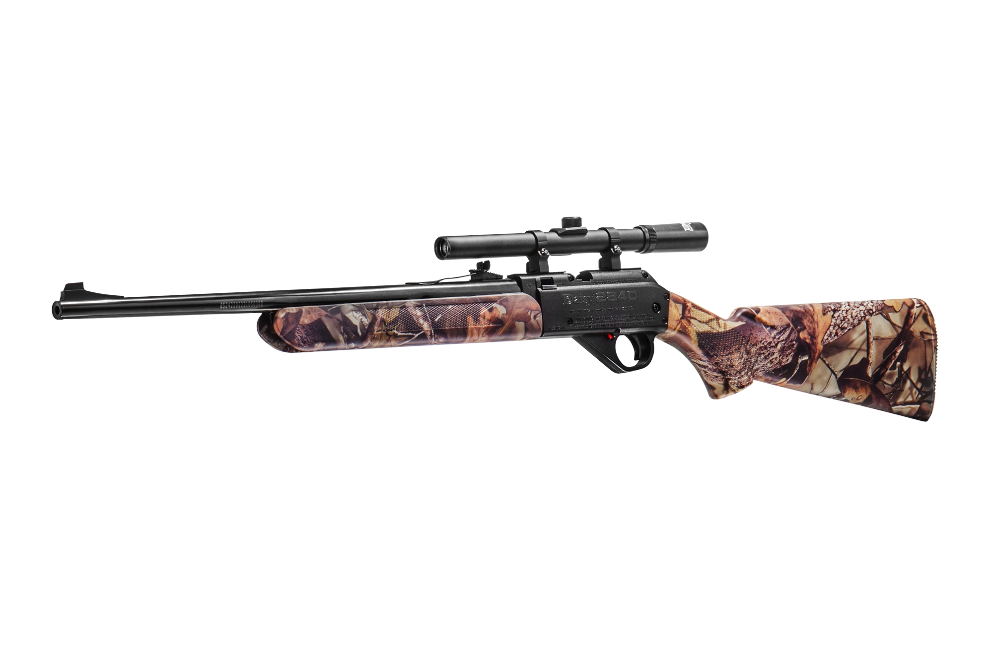 Left Angled View of Daisy 2840 Camo Air rifle with scope 992840-001